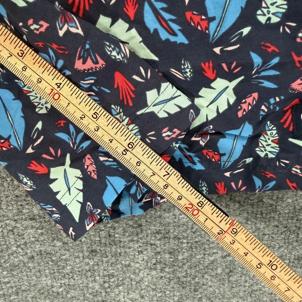 Saxx Cannonball 2N1 Swim Shorts Mens Small Blue Tropical Leaf Print Board Trunks